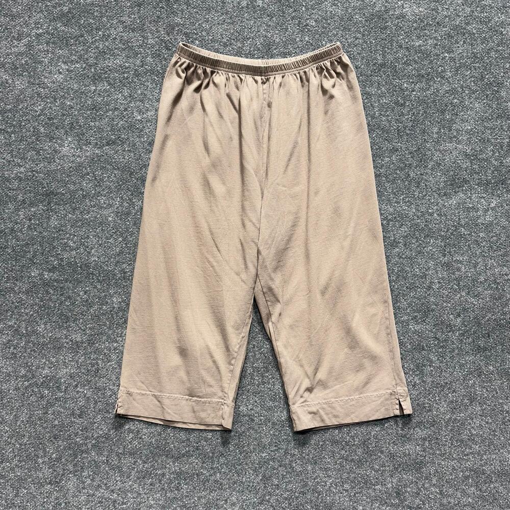 Fresh Produce Pants Womens XXL Brown Jersey Capri Wide Leg Pull On USA Casual